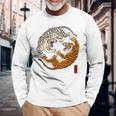陰陽風水太地-虎 日本中国美術 長袖Tシャツ 高齢者への贈り物