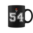 54 番 バスケットボールスタイル ヴィンテージホワイト コーヒーマグ
