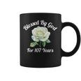 Blessed By God For 107 Yeasオールドローズフラワー 107歳の誕生日 長袖tシャツ コーヒーマグ