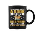Book Lover Outside a Dog a Book Is a Man's Best Friend Graphic Print Coffee Mug