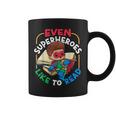 Book Reading Superheroes Like To Read Graphic Print Coffee Mug
