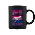 Caution Iwing Both Ways バイセクシャル プライド ジョーク コーヒーマグ