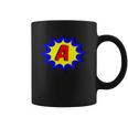 Comic Book Style Monogram Initial Letter A Superhero Graphic Print Coffee Mug
