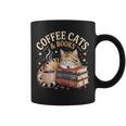 Cozy Reading Cat Coffee And Books Lover Artwork Graphic Print Coffee Mug