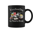 Cute It's a Good Day To Read a Book Cat Bookworm Graphic Print Coffee Mug