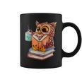 Cute Owl Reading Book And Drinking Tea Reading Rat Bookworm Graphic Print Coffee Mug