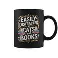 Easily Distracted By Cats And Books Graphic Print Coffee Mug