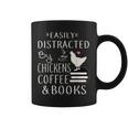 Easily Distracted By Chickens And Coffee And Books Graphic Print Coffee Mug Easily Distracted By Chickens And Coffee And Books Graphic Print Coffee Mug