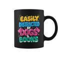 Easily Distracted By Dogs & Books Kawaii Dog & Book Lover Graphic Print Coffee Mug