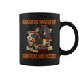 Easily Distracted By Dragon And Books Cute Dragon Read Book Graphic Print Coffee Mug