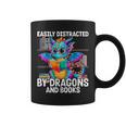 Easily Distracted By Dragons And Books Graphic Print Coffee Mug