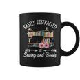 Easily Distracted By Sewing And Books Quilters Graphic Print Coffee Mug