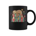 Floral Sloth Sleeping On Books Graphic Print Coffee Mug