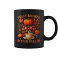 Fully Booked For Fall Books Coffee Leaves Pumpkins Tee Graphic Print Coffee Mug