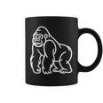 Gorilla ミニマリスト バッジ パッチライン アート 動物 コーヒーマグ