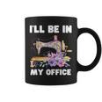 I'll Be In My Office おもしろヴィンテージフローラルミシン コーヒーマグ