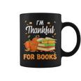 I'm Thankful For Books Lover Reading Pumpkin Thanksgiving Graphic Print Coffee Mug