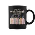 It's Too Nonfictiony Outside Retro Books With Flowers Graphic Print Coffee Mug