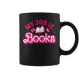 My Job Is Books Pink Retro Book Lovers Women Librarian Graphic Print Coffee Mug