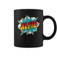 Kids Boys Alfie Name Comic Book Superhero Graphic Print Coffee Mug