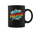 Kids Boys Freddie Name Comic Book Superhero Graphic Print Coffee Mug