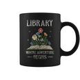 Library Where Adventure Begins Books Librarian Lover Graphic Print Coffee Mug