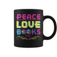 Peace Love Books Library Book Lover Graphic Print Coffee Mug