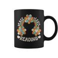 Rainbow Groovy Book Lover Outfit Hippie Peace Love Reading Graphic Print Coffee Mug