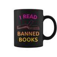 I Read Banned Books Pink-Yellow Literature Activist Graphic Print Coffee Mug