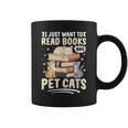 Read Books And Pet Cats Cat Lover Women Girls Kids Graphic Print Coffee Mug