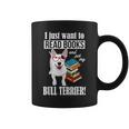 Reading Kids Cartoon Read Books Pet Bull Terrier Lover Graphic Print Coffee Mug