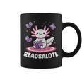 Readsalotl Axolotl Kawaii Anime Book Lover Reading Graphic Print Coffee Mug