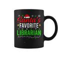 Santa's Favorite Librarian Cute Book Lover Christmas Graphic Print Coffee Mug