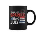 Teaching Love 4th Of July Teacher American Flag Books Party Graphic Print Coffee Mug