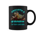 Unearth A Story At The Library Dinosaur Reading Graphic Print Coffee Mug