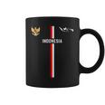 インドネシア国旗、インドネシアのシルエットマップ、国章 長袖tシャツ コーヒーマグ