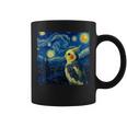 ゴッホの星空を見つめるかわいいオカメインコ 星月夜 コーヒーマグ
