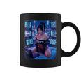 セクシーガールグラフィックtシャツ 1337 サイバーパンク ハッカーガール コーヒーマグ
