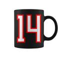 ナンバー 14 スポーツ ホワイト レッド ナンバー 14 コーヒーマグ