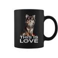 ロングヘア チワワ犬 This Is Love Brown チワワ 恋人 長袖tシャツ コーヒーマグ
