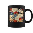 日本のヴィンテージ花柄着物 コーヒーマグ
