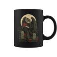 月の前でバラを持つゴシック調の天使 Goth コーヒーマグ