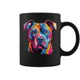 水彩のカラフルなアメリカン ピット ブル テリア犬 コーヒーマグ