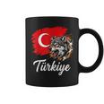 激しいトルコのオオカミと国旗 コーヒーマグ