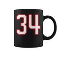 番号 34 スポーツ ホワイト レッド 代表番号 コーヒーマグ