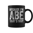 面白い名前入りシャツ Because I'm Abe That's Why コーヒーマグ