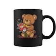 面白い花のテディベアコスチューム。 コーヒーマグ