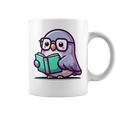 Adorable Book Lover Pigeon With Reading Glasses Cute Graphic Print Coffee Mug