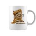Baby Reptile Small Book Reading Graphic Lizard Round Glasses Graphic Print Coffee Mug