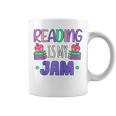 Back To School Book Reader Reading Is My Jam Bookworm Raglan Baseball Tee Graphic Print Coffee Mug